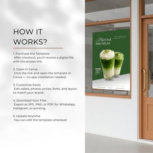 Matcha Menu Pricelist Template | Minimalist Cafe, Home Business | Printable & Digital Menu Design | Canva Editable image 14