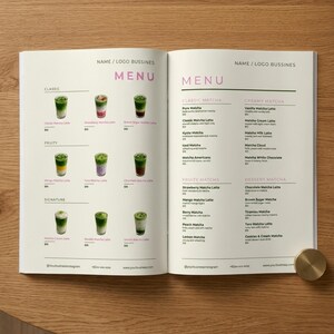 Pink Matcha Menu Templates | Canva Cafe Price List (Digital Download) image 11