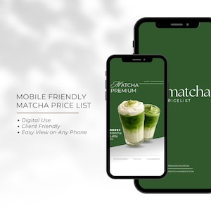 Matcha Menu Pricelist Template | Minimalist Cafe, Home Business | Printable & Digital Menu Design | Canva Editable image 5