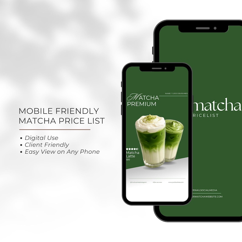 Matcha Menu Pricelist Template | Minimalist Cafe, Home Business | Printable & Digital Menu Design | Canva Editable image 5