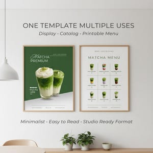Matcha Menu Pricelist Template | Minimalist Cafe, Home Business | Printable & Digital Menu Design | Canva Editable image 4
