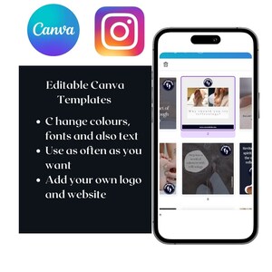28 Reflexology Canva templates for Instagram - completely editable