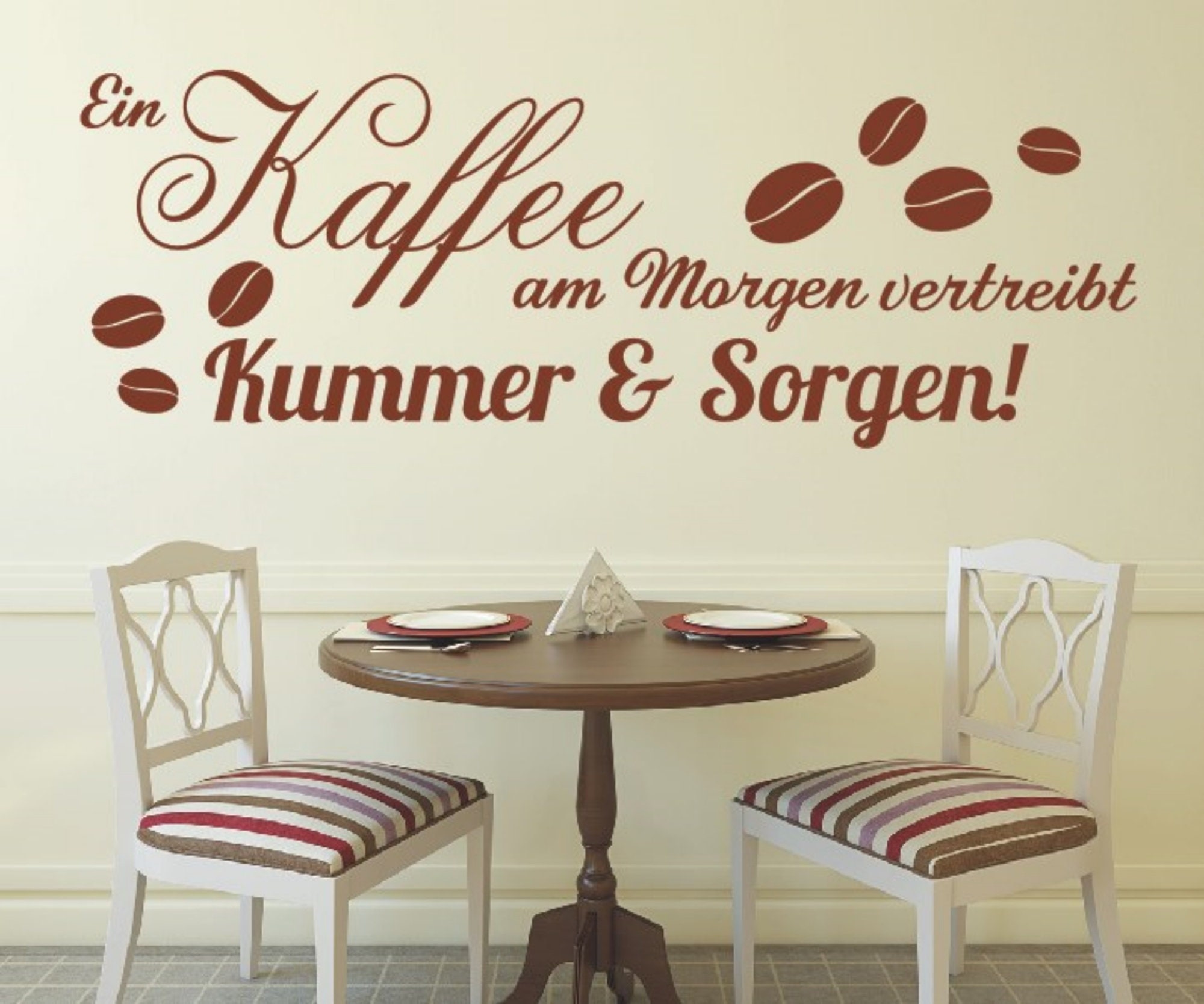 Ein Kaffee Am Morgen Vertreibt Kummer Und Sorgen Wandtattoo Küchen Spruch - Kaffee am Morgen vertreibt Kummer und Sorgen