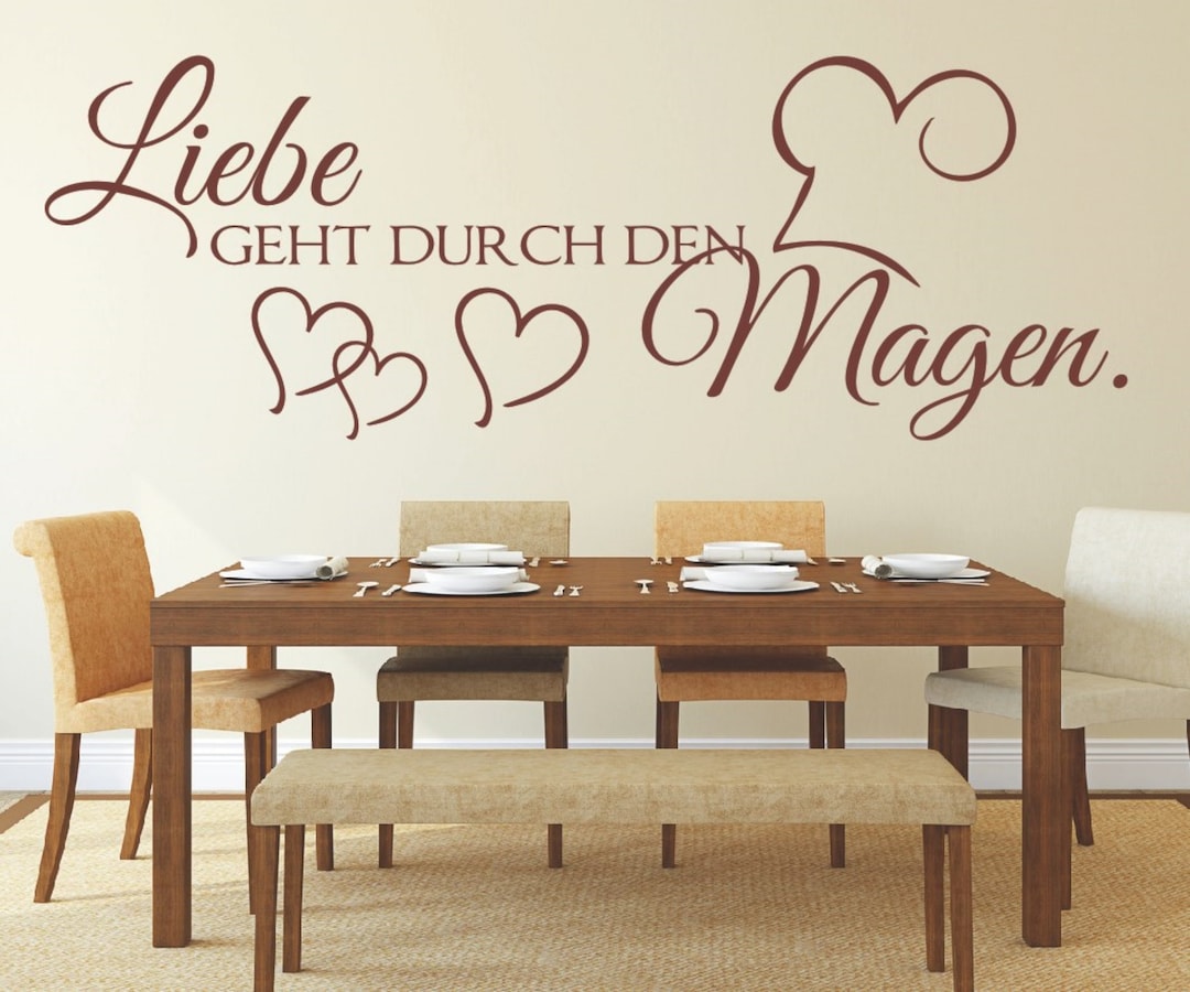 Wandtattoo Küchen Spruch Liebe geht durch den Magen. Wandsticker