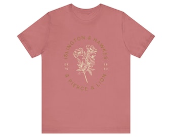 Emma M Lion Gift T-shirt, Unselected Journals Fan Tee, Beth Brower Novels, Book Lovers of Regency Era Novels, Islington Hawkes Pierce Flower
