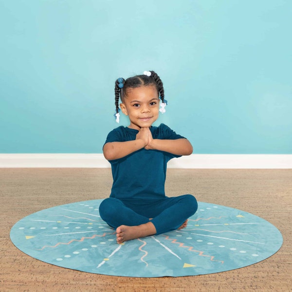 Yoga Mat + Mindful Play Cards for kids