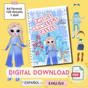 Printable ICE Dollhouse with Paper Doll (format A4) Busy Book & Activities for Kids