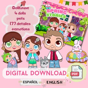 Paper doll Toca Boca | Printable Paper Dollhouse | Kids Busy Book | Digital download | craft kit