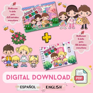 Toca Boca Paper doll |Printable Paper Dollhouse | Digital download | craft kit