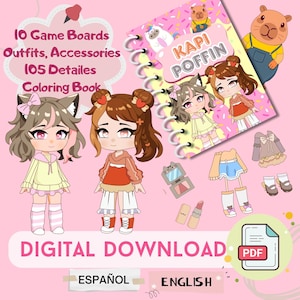 PaperDoll house Printable | Printable Paper Doll | Quiet Book Kids Activity and Crafts | Digital download