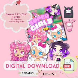 Bambola di carta toca boca stampabile, libro tranquillo Toca boca, libro Avatar World occupato, download digitale