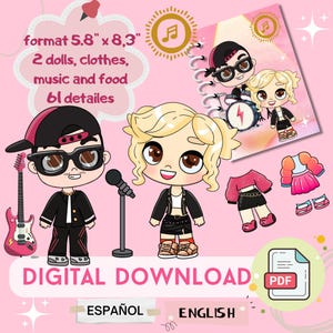 Printable Paper doll |  Printable busy book | Digital download