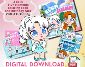 Elsa and Anna Paper Doll Avatar World Busy Book (Digital Download)