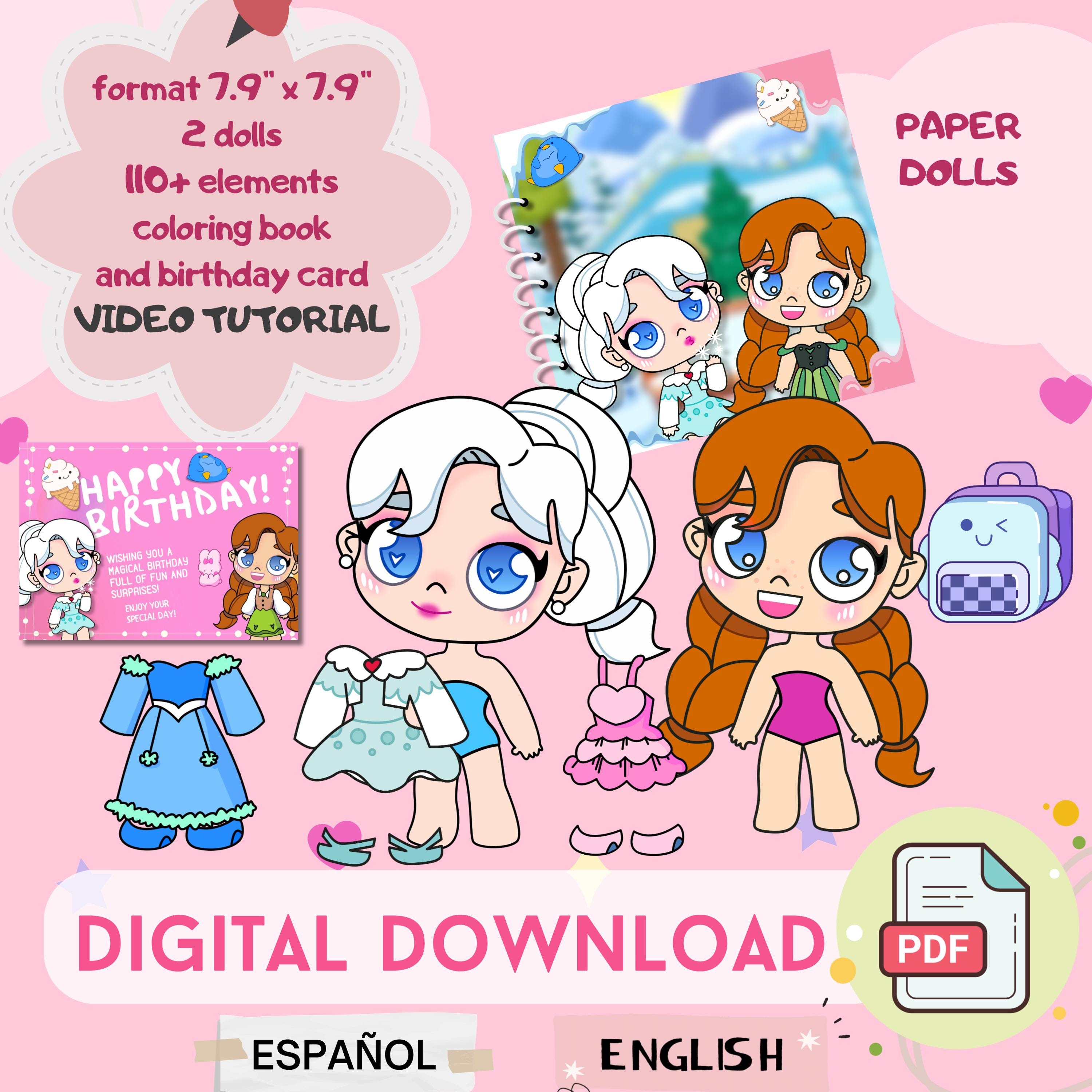 Printable Paper Dolls Busy Book, Dress up Dollhouse, Kids Activity