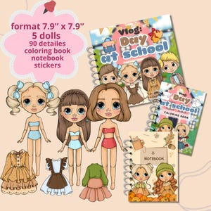 Printable paper doll |Printable Paper Kit for Kids| busy book | Digital download