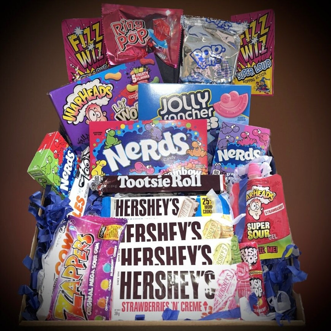 American Candy Gift Box Hamper Warheads Jolly Rancher Etsy