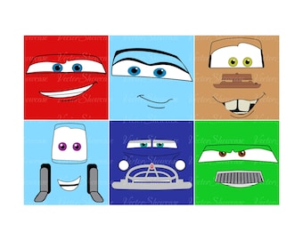 Cars Face Svg, Cars Png,Svg For Cricut, Costume Png Svg Lightning McQueen Svg, Cars Svg Png Bundle, Cars Shirt Design Bundle, Digital File