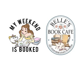 Belle's Book Cafe Shirt, Princess Belle's Book Shop Tee, Belle Princess PNG, Belle Printable Design, Only Png, Digital Download