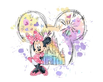 Retro Watercolor Mickey Mouse and Minnie Est 1928 Png Bundle, Family Vacation Png, Making Memories Png, Family Trip 2026, Digital Download