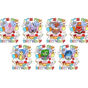 Inside Out 2 Birthday PNG Bundle, Inside Out 2 Anger, Joy, Disgust, Sadness, Fear, Ennui, Envy, Embarrassment, Anxiety, Inside Out Faces