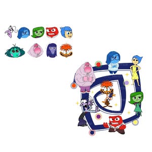 Inside Out 2 PNG, Inside Out 2 Anger, Joy, Disgust, Sadness, Fear, Ennui, Envy, Embarrassment, Anxiety, Inside Out Faces, Poster