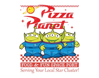 Pizza Planet Png, Pizza Planet SVG, Aliens SVG, Lebensmittel und Getränke SVG, Pizza Box Party SVG, Pizza Restaurant SVG, digitaler Download