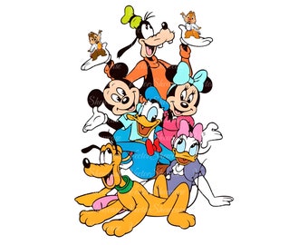 Retro Mickey & Company PNG, vacances en famille png, Bundle voyage en famille Png, Vacay Mode Png, Magic Kingdom Png, Mickey Png, fichier numérique