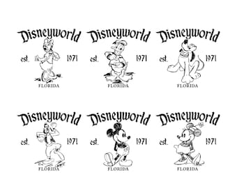 Pacchetto Vacanza in Famiglia PNG, Topolino e Amici PNG, Viaggio in Famiglia PNG, Florida Fondata nel 1971 PNG, Modalità Vacanza PNG, Design Maglietta Viaggio in Famiglia, File PNG