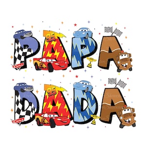 Papa Cartoon Auto Film PNG, Familienurlaub Png, Retro Mama Png, Papa Shirt Png, Geschenk Vatertag Png, Auto 95 Png, digitaler Download