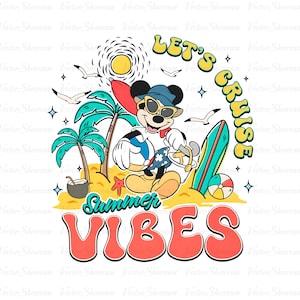 Mickey Mouse Surfing Png, Mickey Mouse Retro Surf, Magic Kingdom, Family Trip, Custom Family Theme Park Trip, Mouse Summer, Digital Download