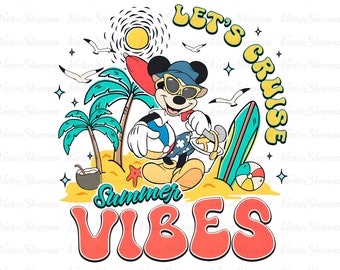 Mickey Mouse Surfing Png, Mickey Mouse Retro Surf, Magic Kingdom, Family Trip, Custom Family Theme Park Trip, Mouse Summer, Digital Download
