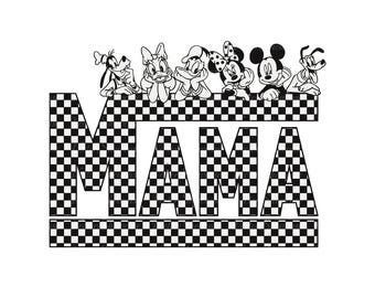 Mouse and Friends Mama Png, Mouse Mom Svg, Svg For Cricut Sublimation, Mama Png, Mom Svg, Mother's Day Svg, Digital File