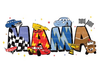 Mama Cartoon Car Movie PNG, Family Vacation Png, Retro Mama Png, Mom Shirt Png, Gift For Mother's Day Png, Car 95 Png, Digital Download
