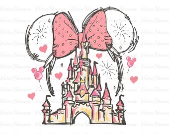 Mouse Ear Castle Png, Watercolor Castle Clipart Png, Magical Kingdom Png, Retro Colorful Castle, Sublimation Design Png, Instant Download