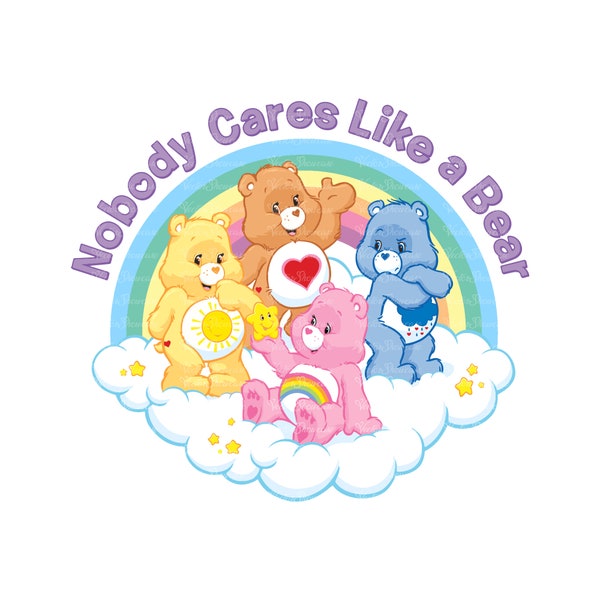 Care Bears Svg, Care Bears Png, Born To Care Svg, Born To Care Png, Care Bears Clipart, Nobody Cares Like a Bear SVG, Care Bears Sublimation