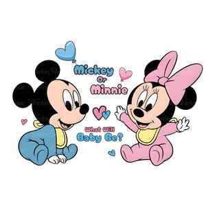 Mickey and Minnie Gender Reveal Png, Baby Mouse Png, Boy or Girl, New Mom Shirt, Gender Party Tees, Vacay Mode Png, Gender Party Tees Png