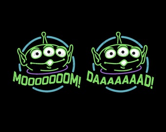 Toy Story Alien Dad Mom Png Svg, Toy Story Dad Mom Svg Png, Toy Story Png, Toy Story Alien Svg, Toy Story Png Svg, Pizza Planet Svg Png