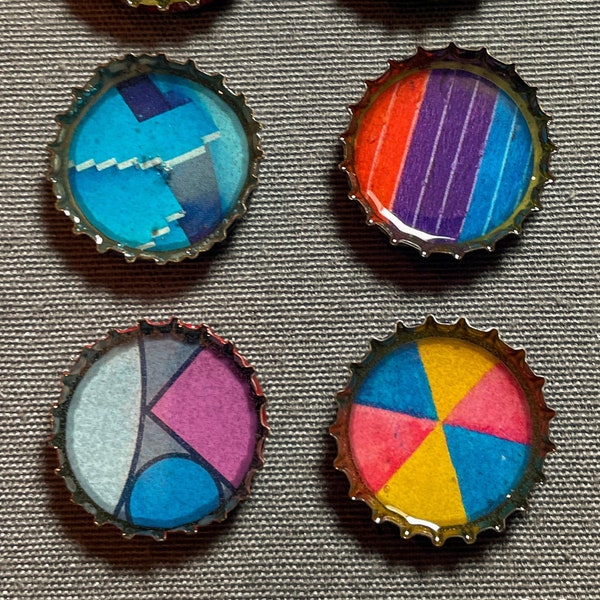 Upcycled Bottle Cap Magnets (set of 6)