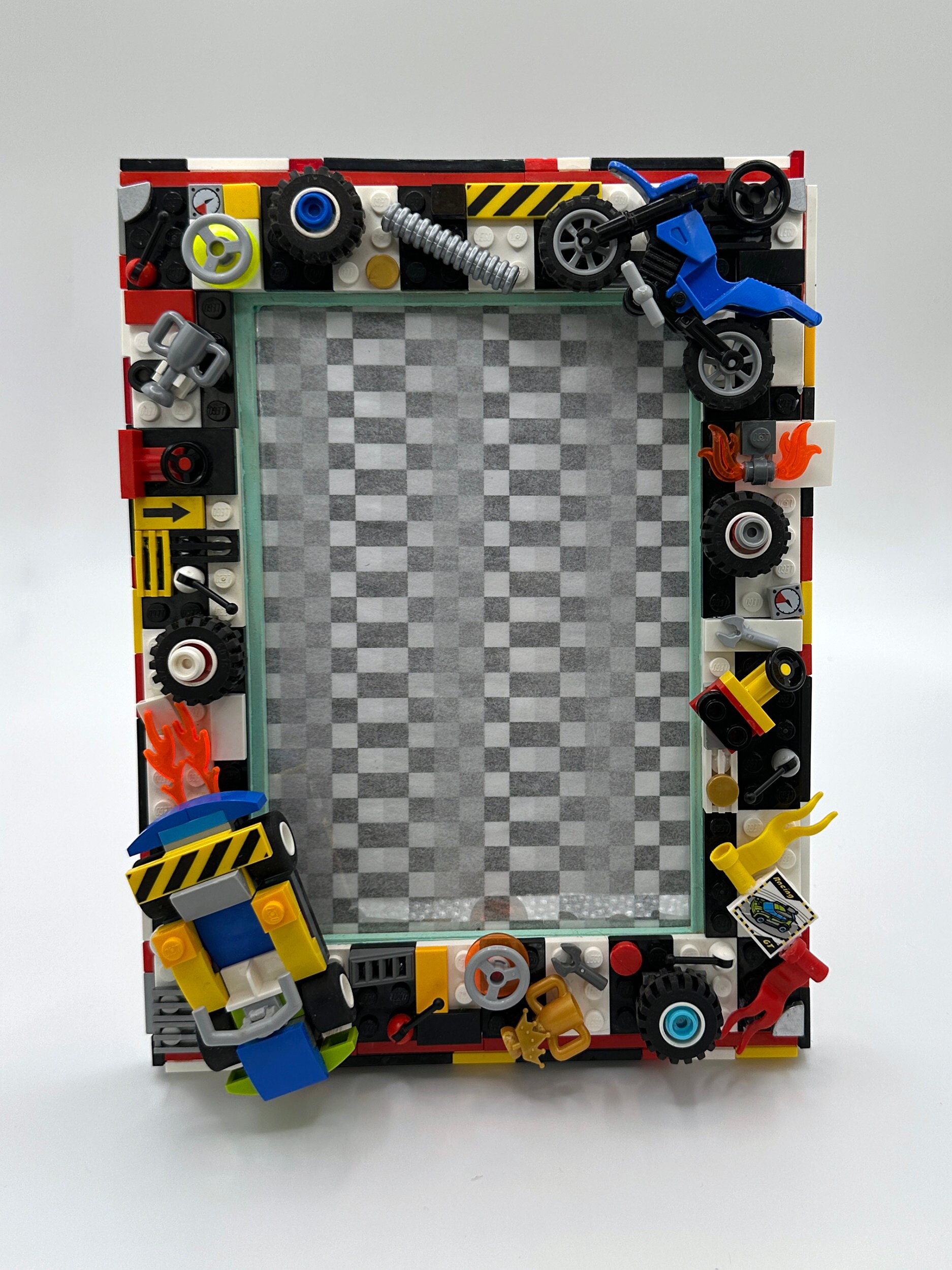 4x6 Race Car Motorcycle Themed LEGO Photo Frame Etsy