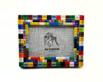 5x7inch Multi Colored Lego Brick Photo Frame w/ 4x6in Picture Mat