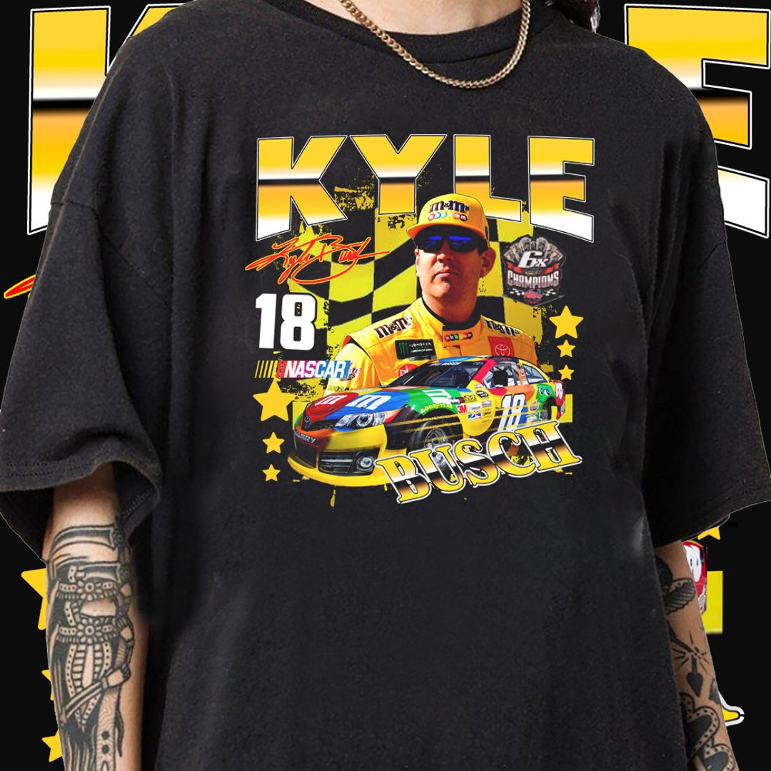 Vintage 90s Graphic Style Kyle Busch Tshirt Kyle Busch Etsy