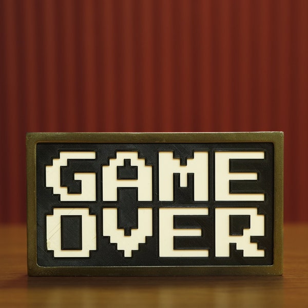 Game Over Lightbox Nachtlicht Lampe Videospiel Konsolen Games