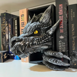 Dragon unique bookend - Book-inspired Booktok Merch 3D printed fantasy bookend large dragon head for bookworms