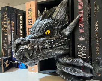 Serre-livres Dragon Volant 3D - Décor Fantasy Pour Bibliothèque, Bureau, étagère