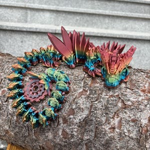 Flexible Steampunk Dragon 45 cm – 3D-printed mechanical dragon, movable decorative dragon