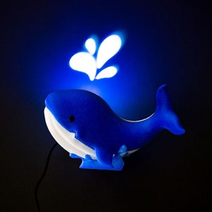 3D Print Wall Light Whale/Fish LED Lamp Animal Home Decor