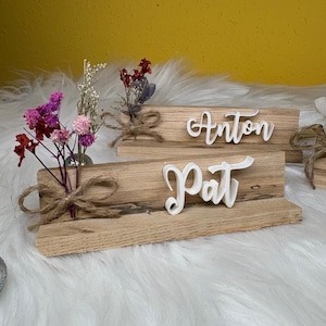 Platzkarten mit Namen personalisiert - Tischdekoration für Hochzeit, Taufe oder Geburtstag