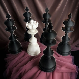 Chess Pieces Bookish Merch Chess Pieces 2 Sizes Queen and Kings Set of 6