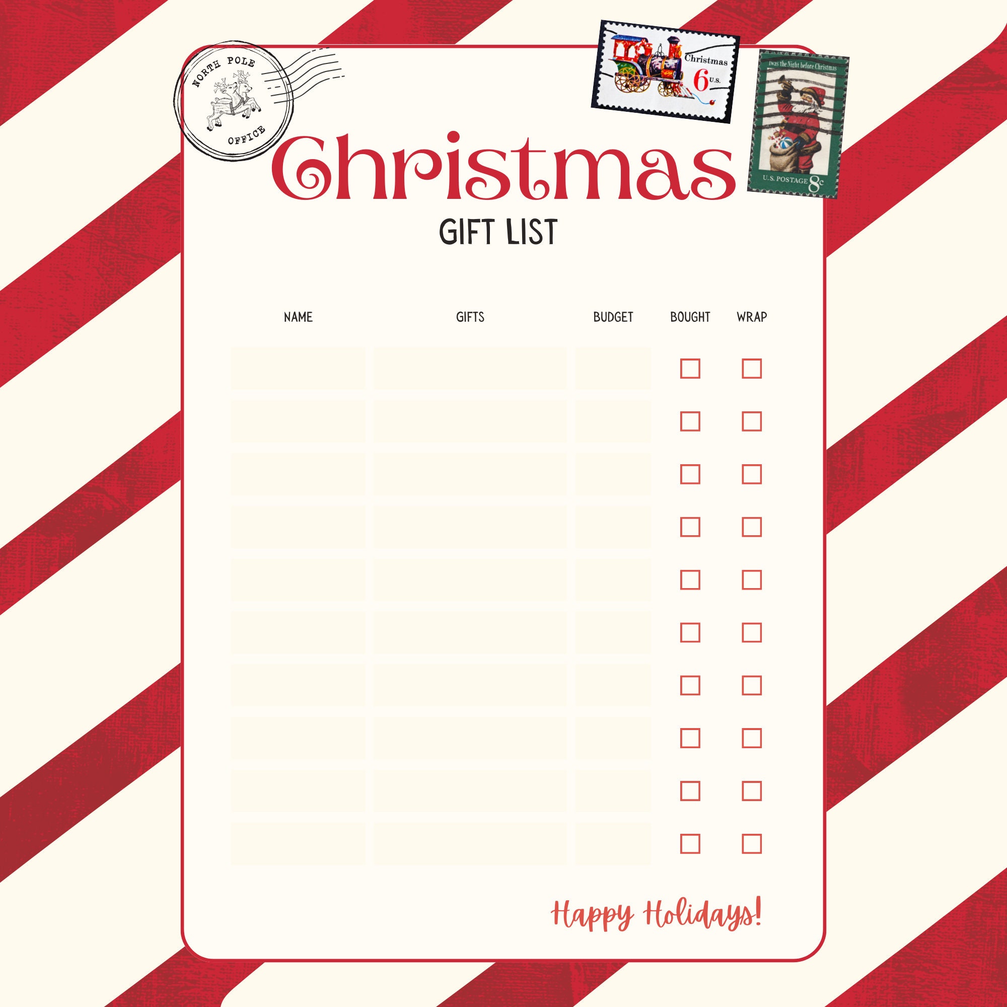 Printable Christmas Letter to Santa Christmas Gift List Instant ...