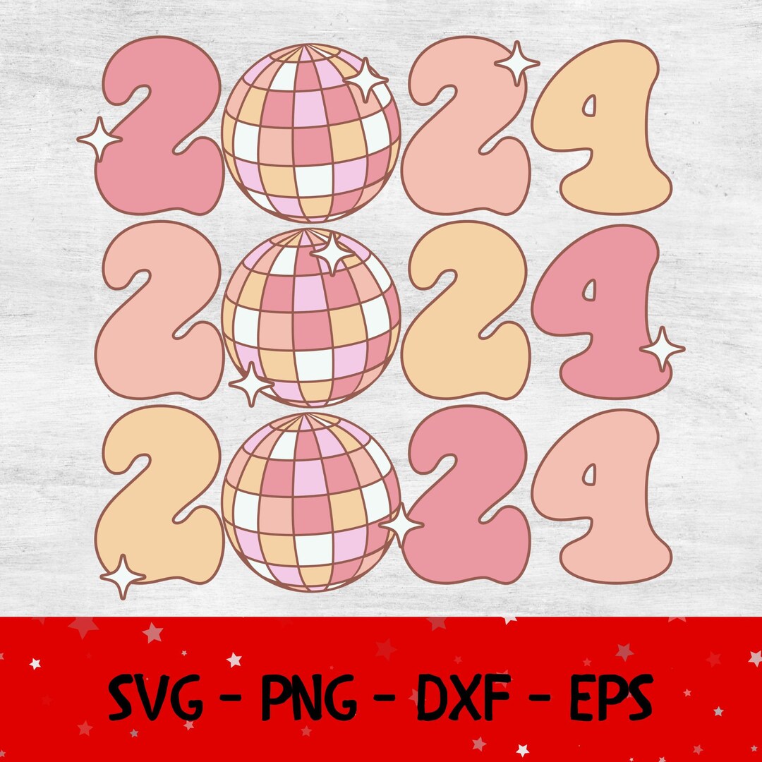 Happy New Year SVG PNG 2024 Svg New Year's Eve, Svg 2024 Retro Original
